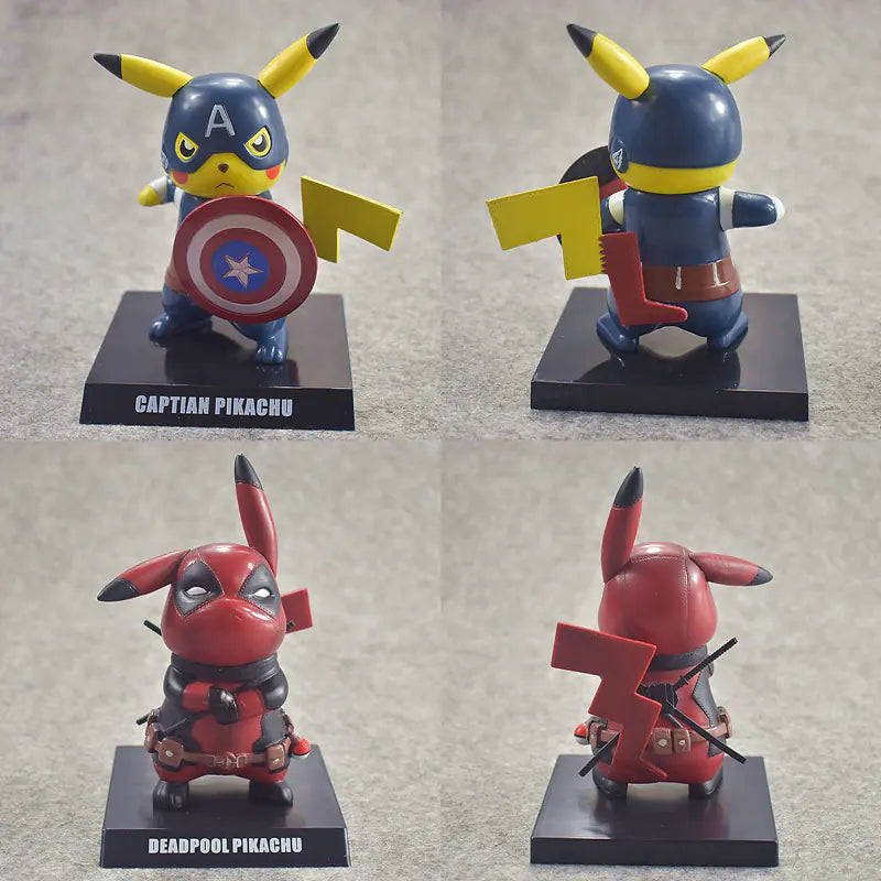 Pikachu Deadpool Kaptan Amerika Figür Oyuncak Model