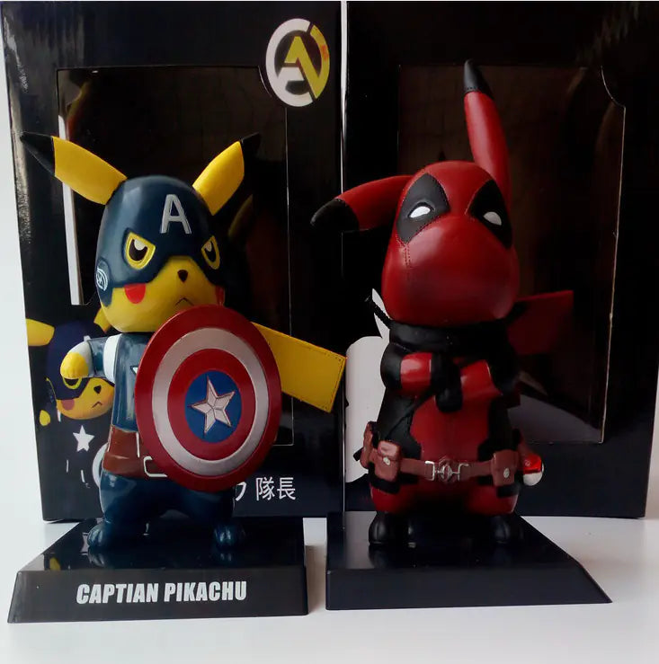 Pikachu Deadpool Kaptan Amerika Figür Oyuncak Model