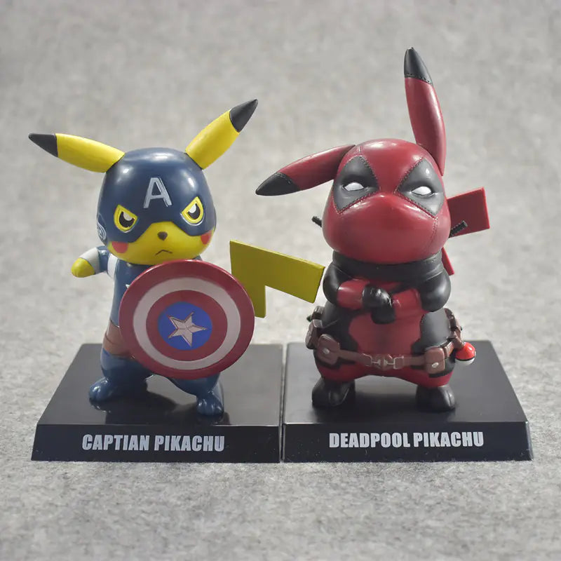 Pikachu Deadpool Kaptan Amerika Figür Oyuncak Model