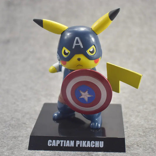 Pikachu Deadpool Kaptan Amerika Figür Oyuncak Model